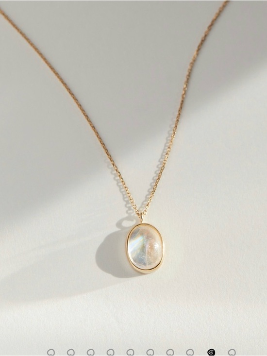 Catbird Jewelry - Catbird Sorcerer’s Pendant, 14k Moonstone Oval Pendant Necklace - 16 inch length